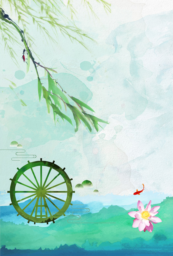 清新绿色手绘二十四节气立春海报高清