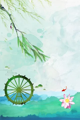 清新绿色手绘二十四节气立春海报高清