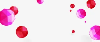 粉红色立体三角小球免抠