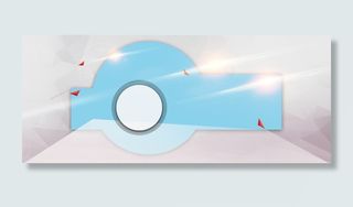 灰色三角晶体拼接光束放射蓝色banner高清