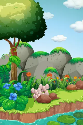 春天手绘森林踏青插画海报高清