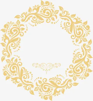 金色树藤框架免抠