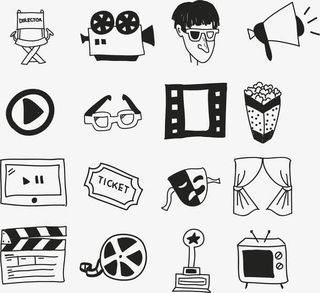 电影拍摄涂鸦图标免抠