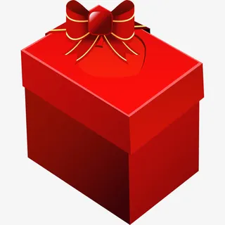卡通手绘红色礼盒免抠