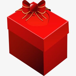 卡通手绘红色礼盒免抠