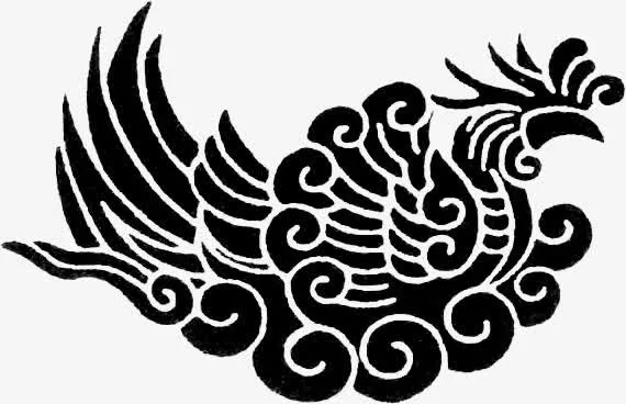中国风神兽凤凰纹样免抠
