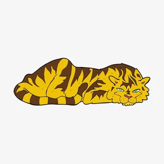 卡通趴着的老虎免抠