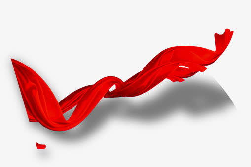 红色丝带免抠