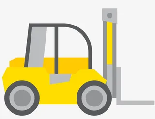 矢量扁平化黄色起重车免抠