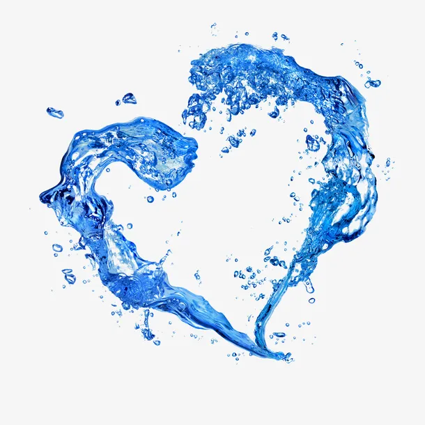 有爱的爱心海水纹免抠