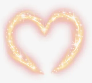 金色心形火花星光七夕情人节免抠