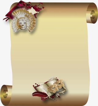 底纹边框文化 画卷免抠