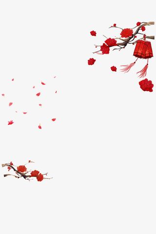 中国风飘落的梅花免抠