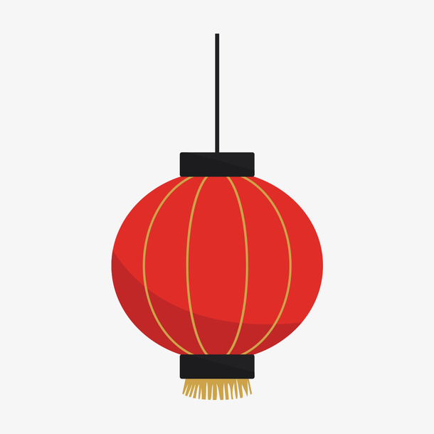 手绘悬挂灯笼装饰免抠