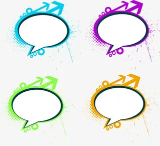 矢量炫彩对话框免抠装饰边框元素