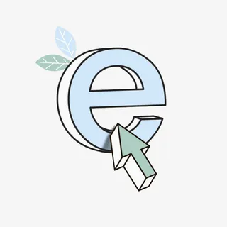 蓝色立体互联网科技字母e免抠免抠