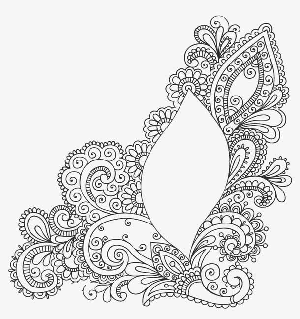 黑色花纹矢量免抠