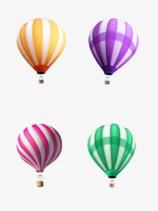 卡通 热气球免抠