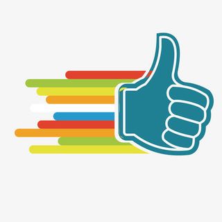 矢量多彩大拇指点赞图标免抠标签元素