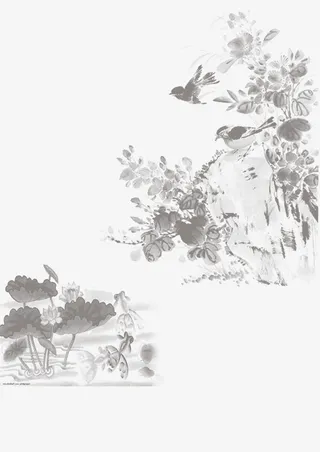 水墨画淡菜画免抠