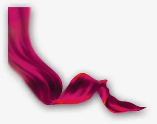 红色中国风绸带装饰图案免抠