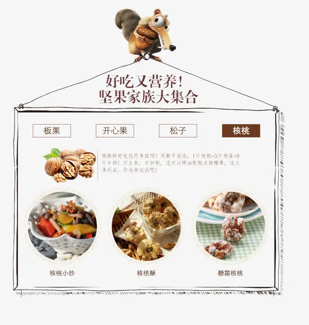 坚果家族装饰边框免抠