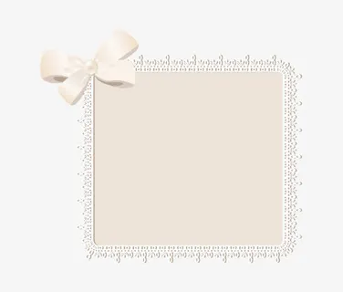 裸色蝴蝶结装饰的边框免抠
