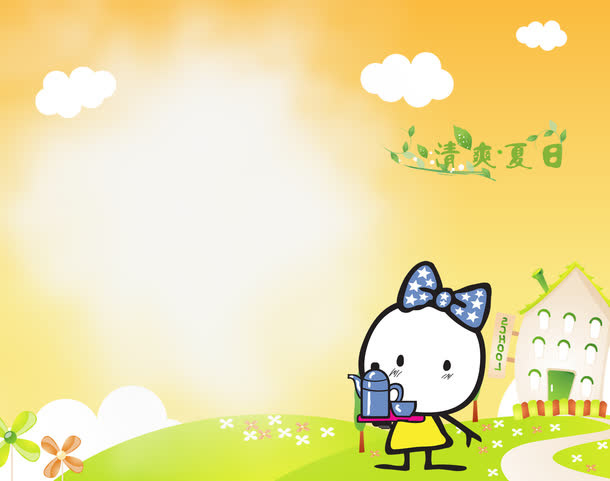 夏日照片边框模板元素免抠