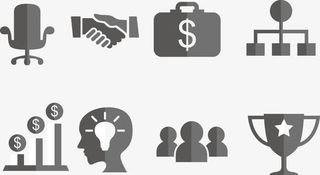 扁平化商业办公图标免抠