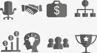 扁平化商业办公图标免抠