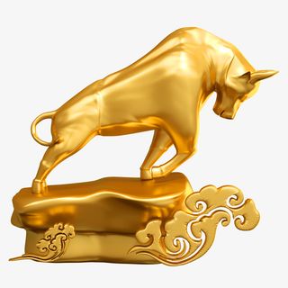 C4D金牛新年牛形象素材免抠节日元旦/春节/元宵元素