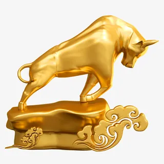 C4D金牛新年牛形象素材免抠节日元旦/春节/元宵元素