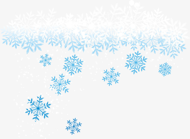 冬季美丽蓝色雪花免抠