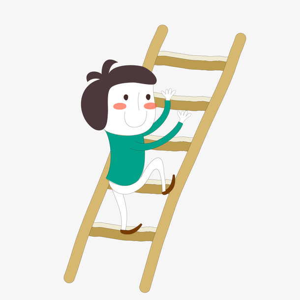 卡通爬楼梯的儿童设计免抠