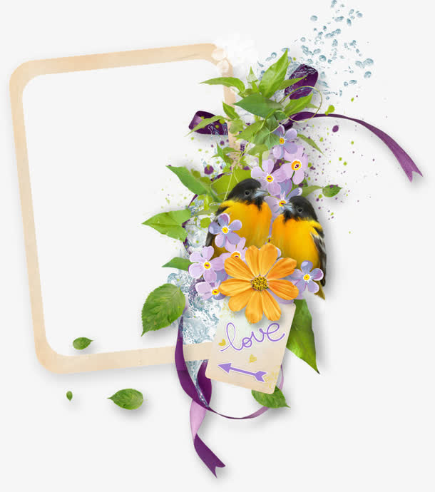 卡通黄色雏菊装饰边框免抠