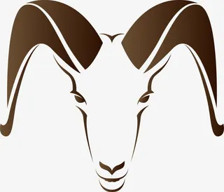 可爱棕色羊头免抠