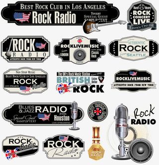 音乐摇滚标签矢量免抠