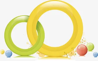 交叉圆环 字母O 黄色绿色 背免抠