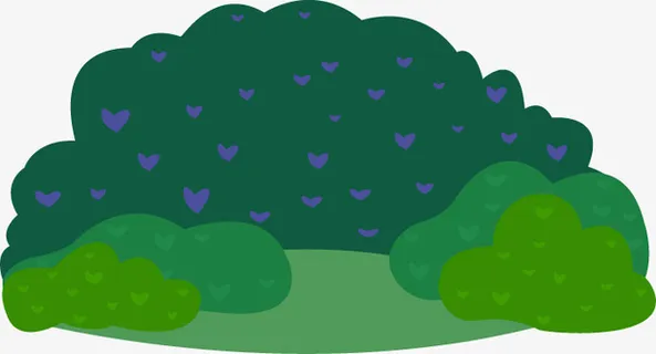 手绘插画小搞怪草丛免抠