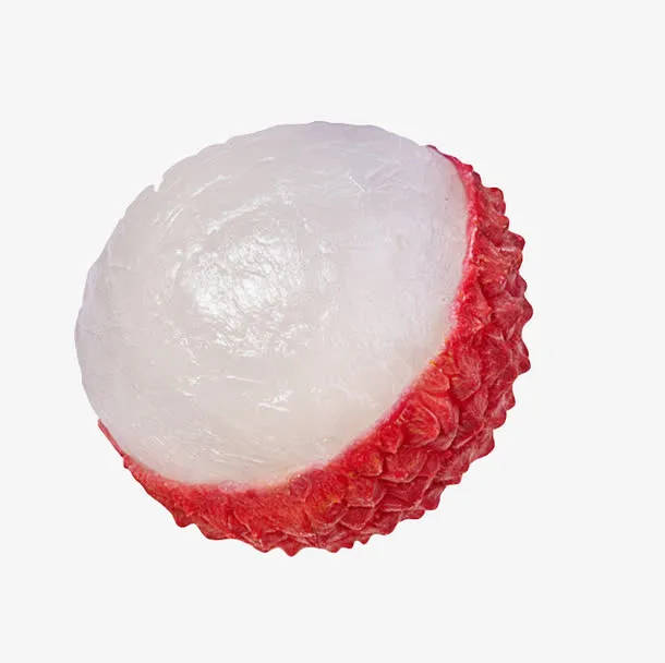 红色剥开肉厚的荔枝实物免抠