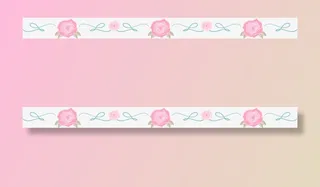 浪漫粉色手绘玫瑰花分界线免抠