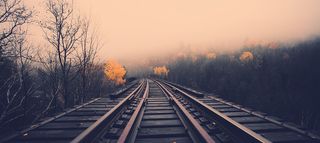 唯美傍晚火车道海报背景高清