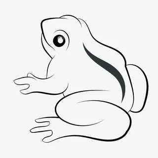 手绘卡通线描青蛙免抠 手绘卡通线描青蛙免抠