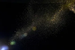 黑色天空金色星光免抠