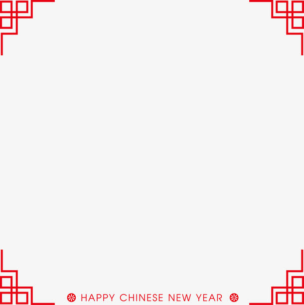 红色传统边框免抠