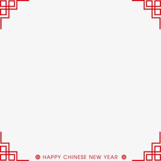 红色传统边框免抠