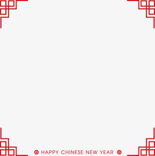 红色传统边框免抠