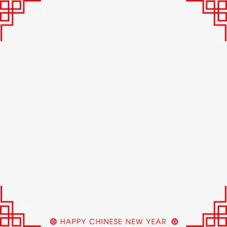 红色传统边框免抠