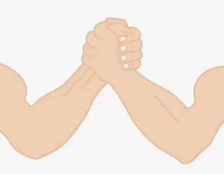 矢量双人掰手腕竞争PK素材免抠