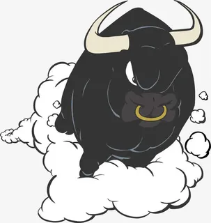 奔跑的斗牛矢量免抠